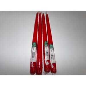 Set of 4 red Patrician‎ 12" taper candles New In Package